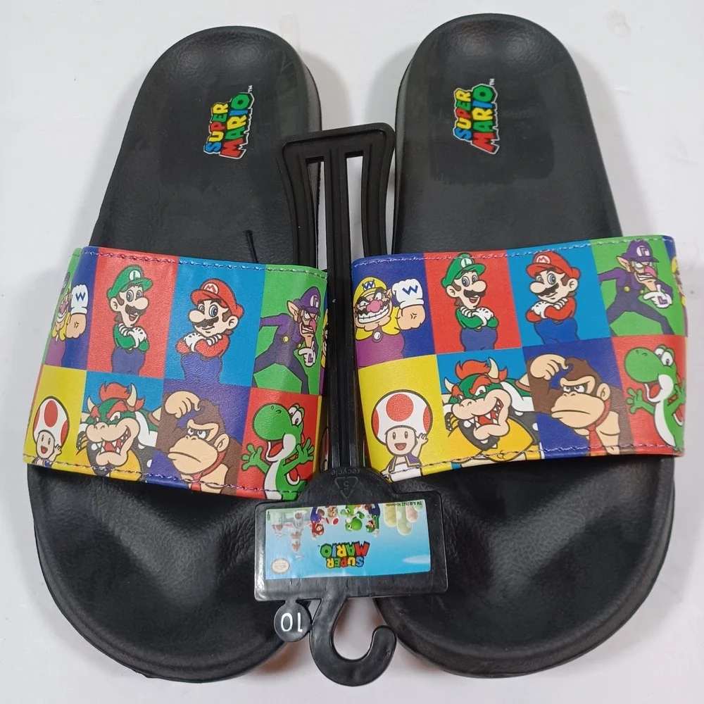 Ground Up Super Mario‎ Bros Wario Luigi Bowser Yoshi Slides Samdal Men's Size 10